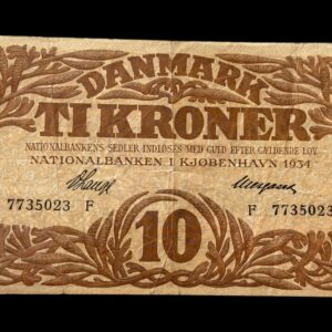 10 krone 1934 F V.Lange/Neergaard Kva. 1+