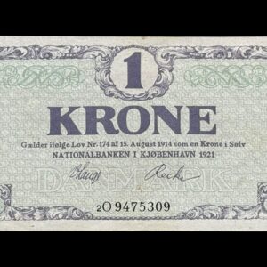 1 krone 1921, 2O, Kva. 0-01