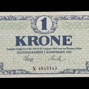 1 krone 1921, X, Kva. 0