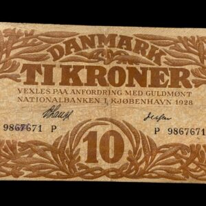 10 krone 1928 P V.Lange/Jessen Kva. 1+