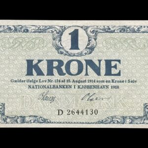 1 krone 1918, D, Kva. 0
