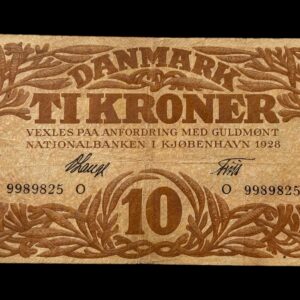 10 krone 1928 O V.Lange/Friis Kva. 1-1+