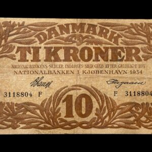 10 krone 1934 F V.Lange/Heegaard Kva. 1+