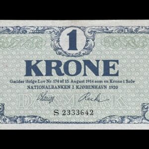 1 krone 1920, S, Kva. 0 "Pletter"