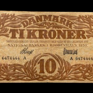 10 krone 1930 A V.Lange/Clementsen Kva. 1-1+