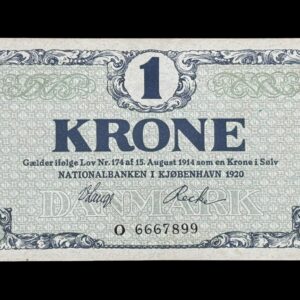 1 krone 1920, O, Kva. 0 "plet"