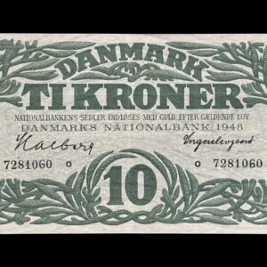 10 krone 1948 o, Halberg/Ingerslevgaard Kva. 01