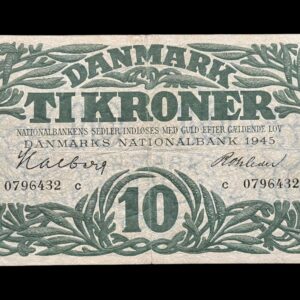 10 krone 1945 c, Halberg/Rohleder Kva. 1-1+