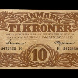 10 krone 1935 H Svendsen/Heegaard Kva. 1+