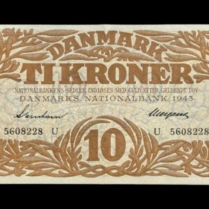 10 krone 1943 U, Svendsen/Neergaard Kva. 0