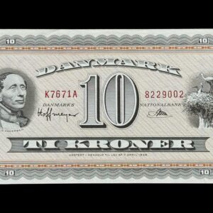 10 krone 1967 K7 Hoffmeyer/Riim Kva. 0-01 "Håndteringspor"