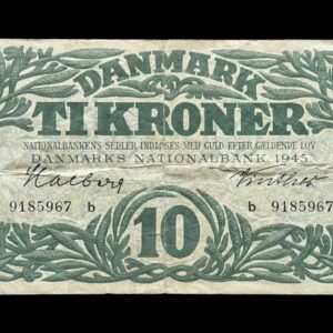 10 krone 1945 b, Halberg/Vinther Kva. 1-1+
