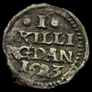 1623 1 skilling Chr.lV Kva. 1+