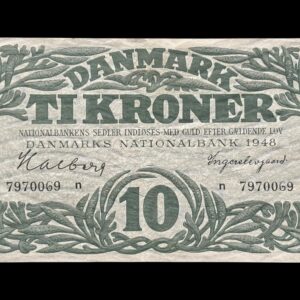 10 krone 1948 n, Halberg/Ingerslevgaard Kva. 1+
