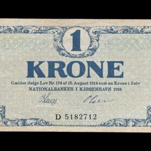 1 krone 1918, D, Kva. 0-01 "lidt misfarvet"
