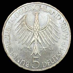 Tyskland, 5 Mark 1964 J, Johann Gottlieb Fichte, Kva. Proof
