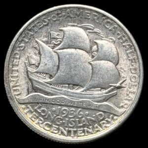 USA, 1/2 dollar 1936, Long Island, KM 182, Kva. 1+-01