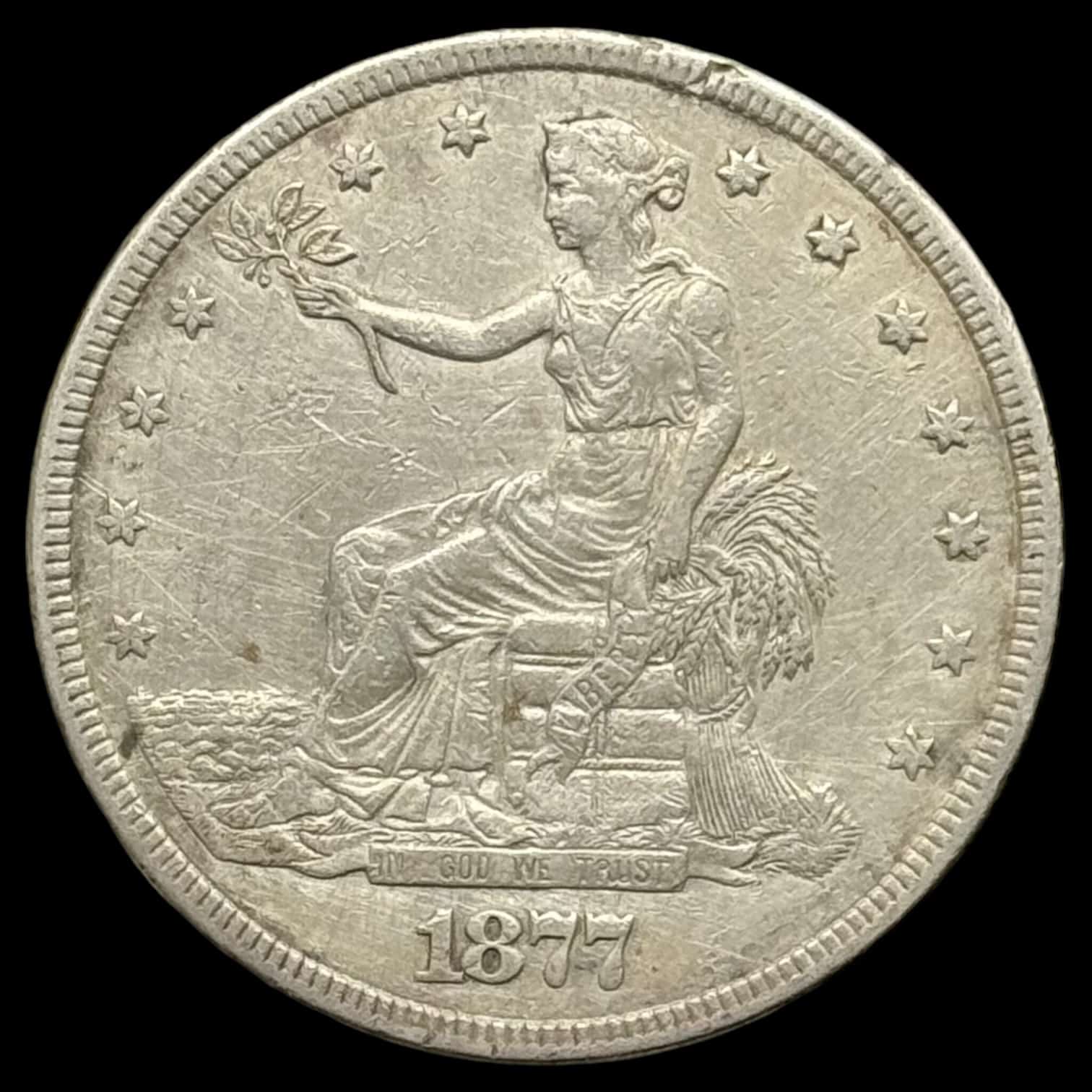USA, Trade dollar 1877, KM 108, Kva. 1+