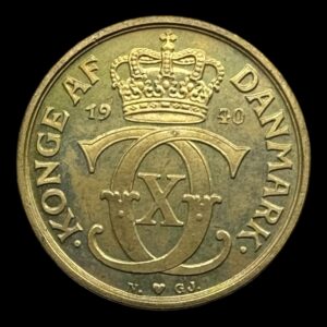 1940 1 krone Chr.X, Sieg 3.2 Hede 21B, Kva. M "Medaljepræg/Prooflike"