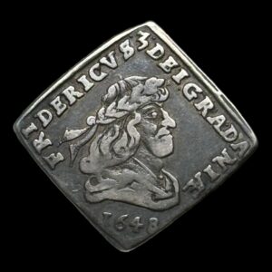 1648, 1/6 speciedaler Fre.lll, Kastemønt, Sieg 66 Hede 48, Kva. 1-1+