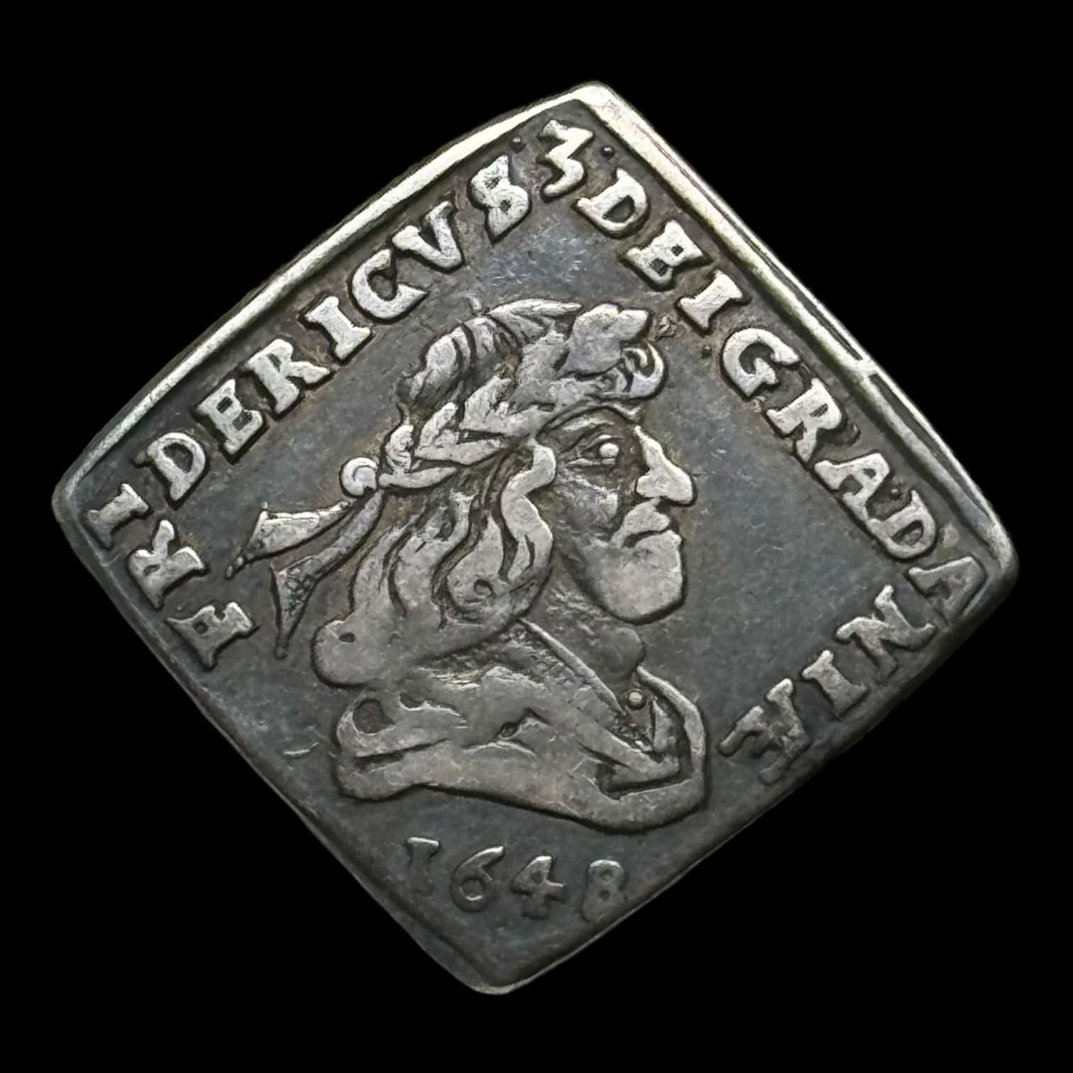 1648, 1/6 speciedaler Fre.lll, Kastemønt, Sieg 66 Hede 48, Kva. 1-1+