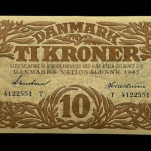 10 krone 1943 T Svendsen/Holdthusen Kva. 0