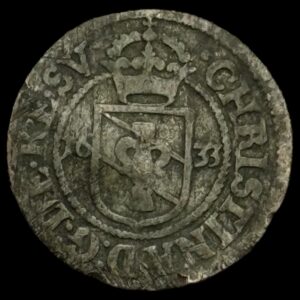 Sverige, 1 øre 1633, KM 153, Kva. 1 "let buklet"
