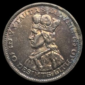 Litauen, 10 Litu 1936 Kva. 0-01 "Patina"