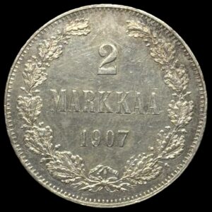 Finland, 2 Markkaa 1907, KM 7.2, Kva. 01