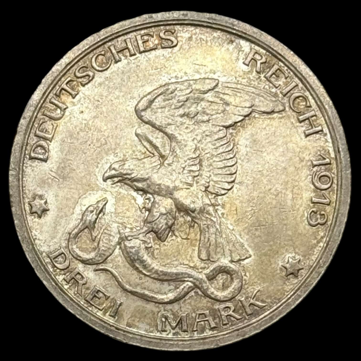 Tyskland, 3 Mark 1913 Preussen Kva. 01