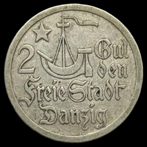 Danzig / Polen, 2 Gulden 1923, Kva. 1+