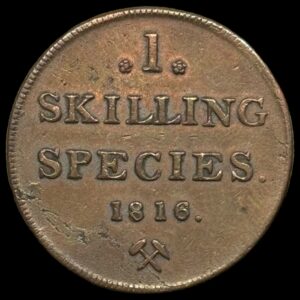 Norge, 1 skilling 1816, NM 2, Kva. 1+