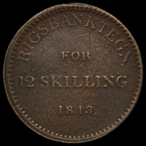 Norge, 12 skilling 1813 Kongsberg, NMD 9, Hede 19, Kva. 1