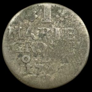 Oldenborg,1 mariengroschen 1762 GROSCH, Sieg 49.3 H-, Kva. 1- "Meget sjælden"