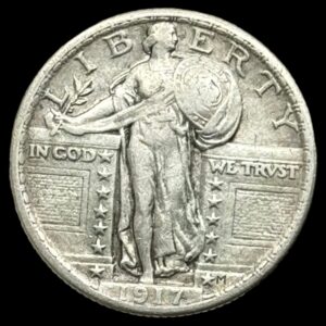 USA, Standing Liberty Quarter 1917, KM 145, Kva. 1+