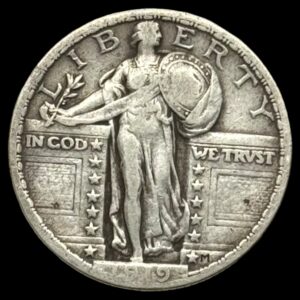 USA, Standing Liberty Quarter 1919, KM 145, Kva. 1-1+