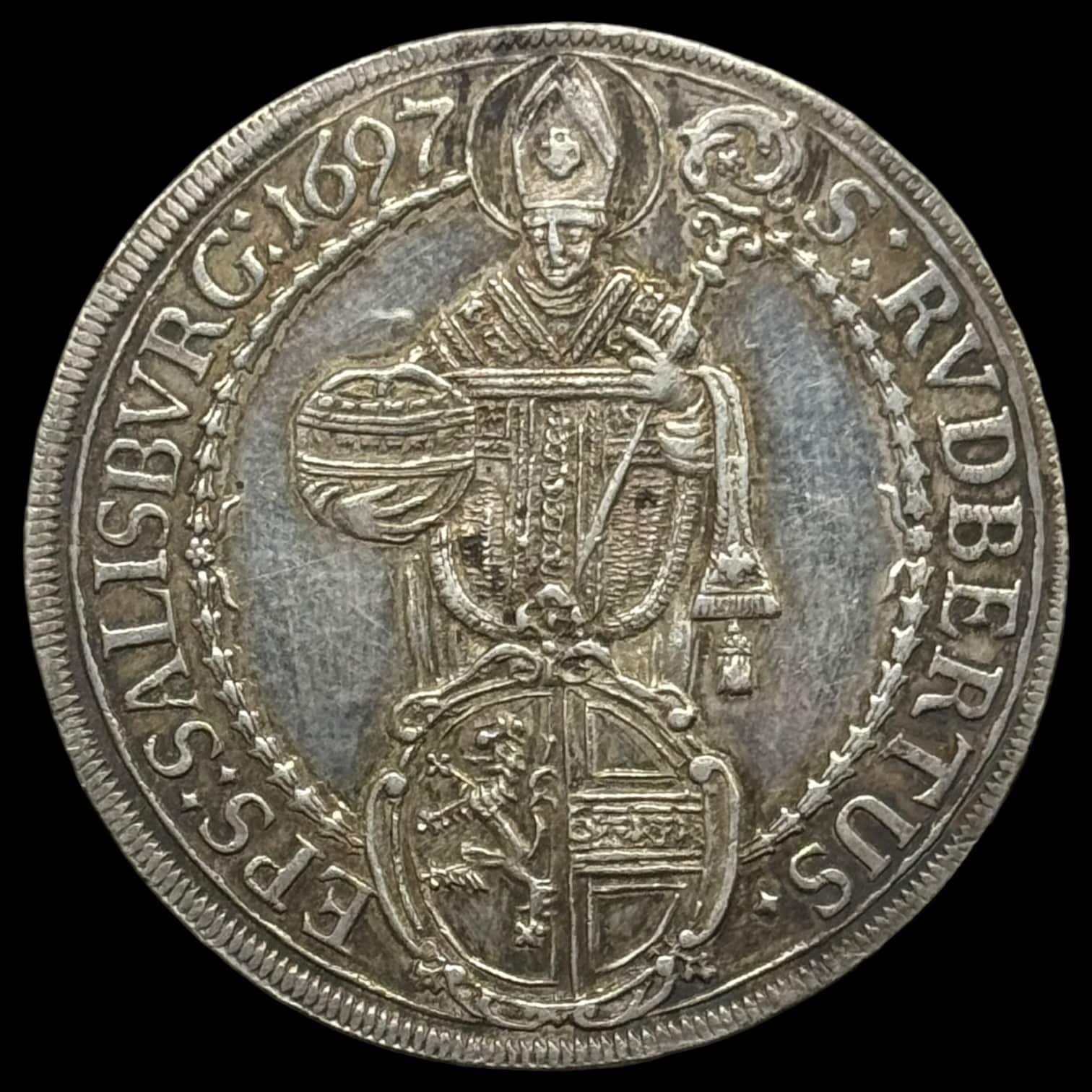 Østrig, Thaler 1697, Salzburg, Kva. 1+ "Renset"