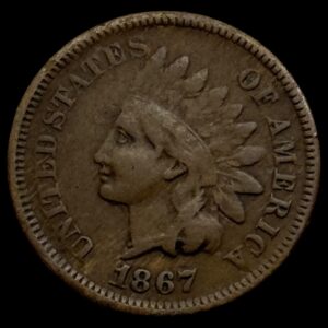 USA, 1 cent 1867, Indian head, KM 90a, Kva. 1-1+