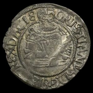 1535, 4 skilling, Århus, Chr.III, Sieg 8.2, Galster 95B, Kva. 01-1+ "Buklet"
