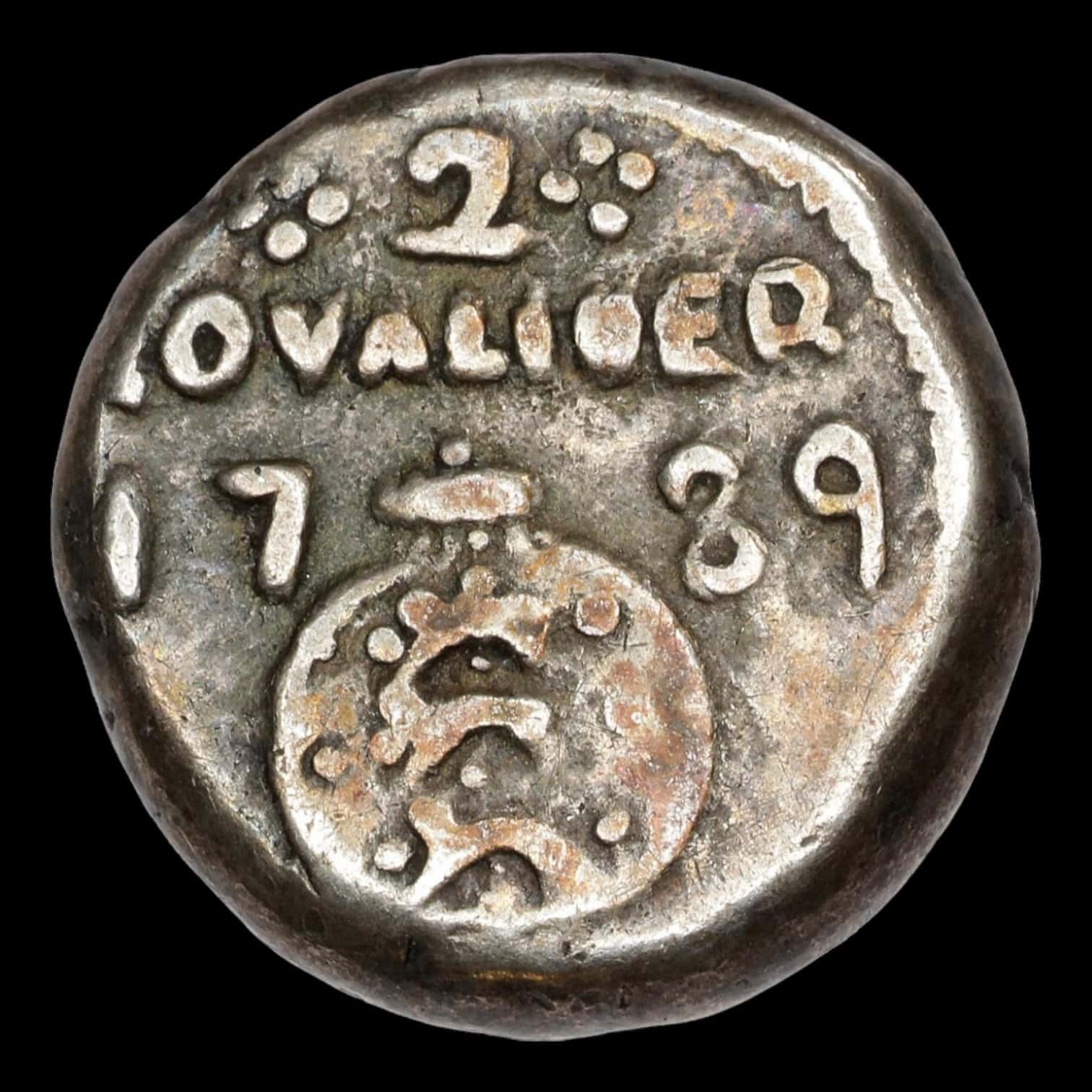 Trankebar / Danish India, 2 Royalin 1789, Chr.VII, Sieg 83.1, KM 171, UBJ 281, Kva. 1+-1