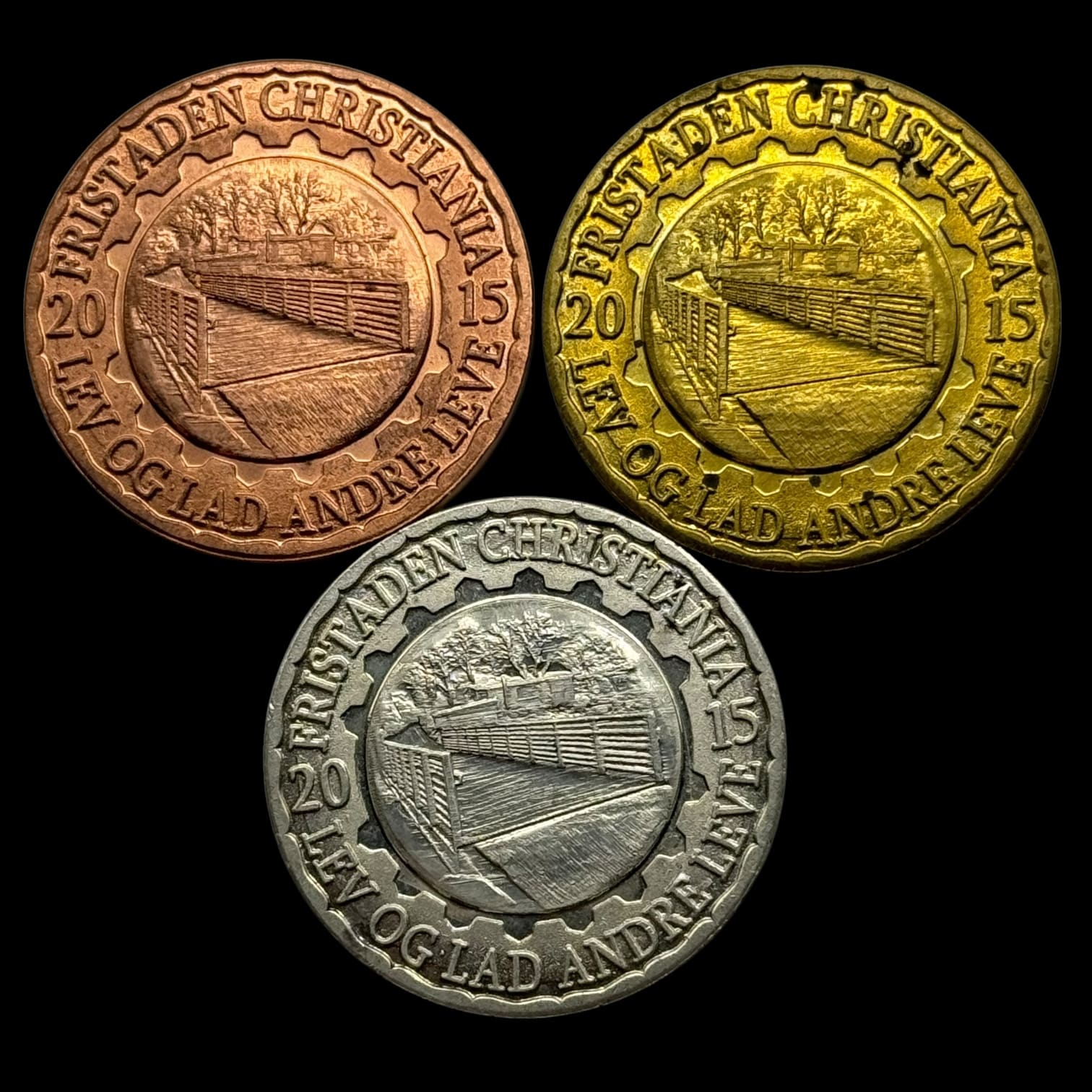 Christiania, Løn Sæt 2015, Sølv, Messing og Kobber, Sieg 20.1-20.3