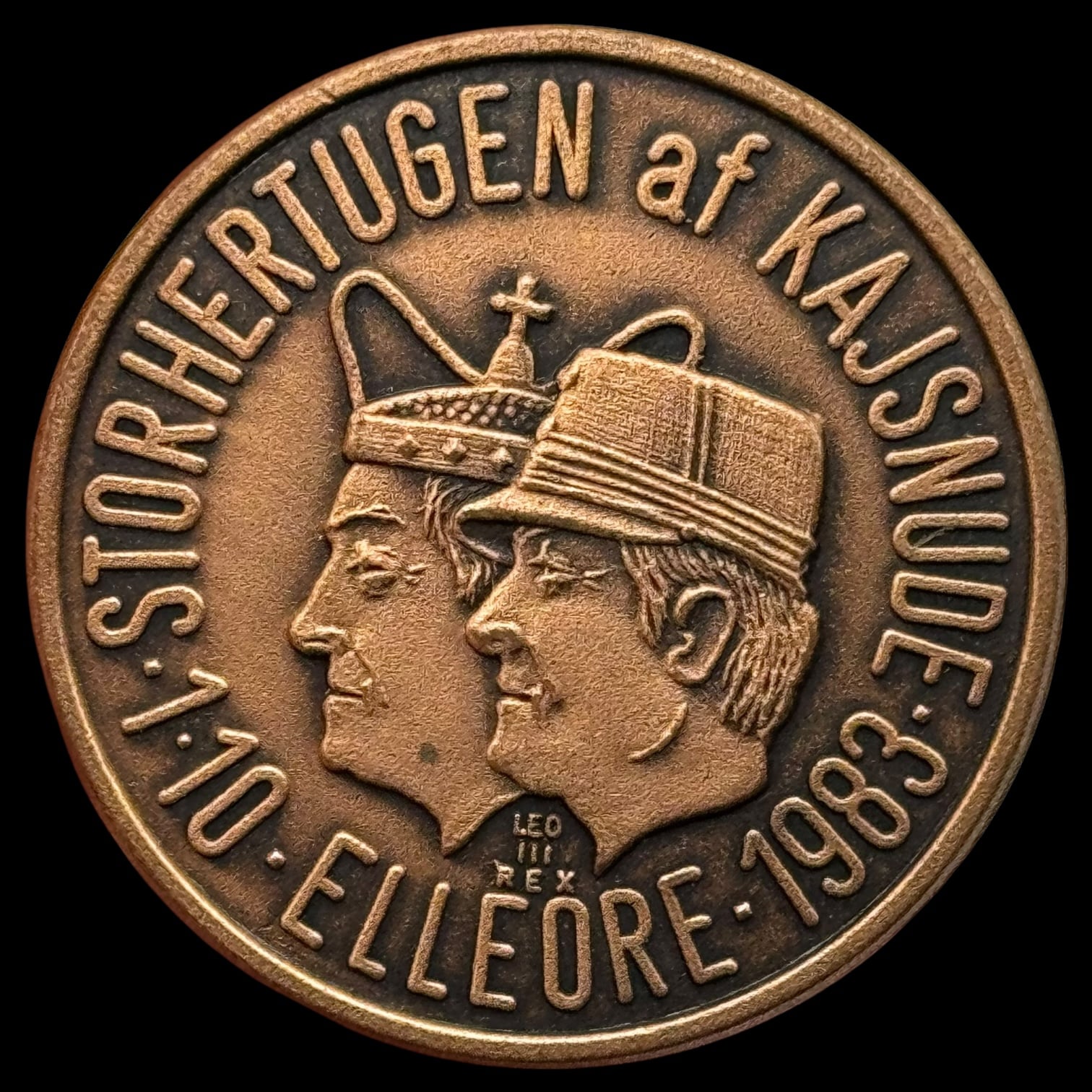 Elleroe, 2 Leo D'or 1983 “Fantasi mønt/Betalingsmiddel” - Image 2