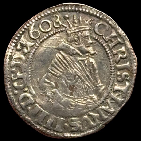 1608, 4 skilling, Chr.IV, Sieg 42, Hede 97, Kva. 1+ "Svag buklet"
