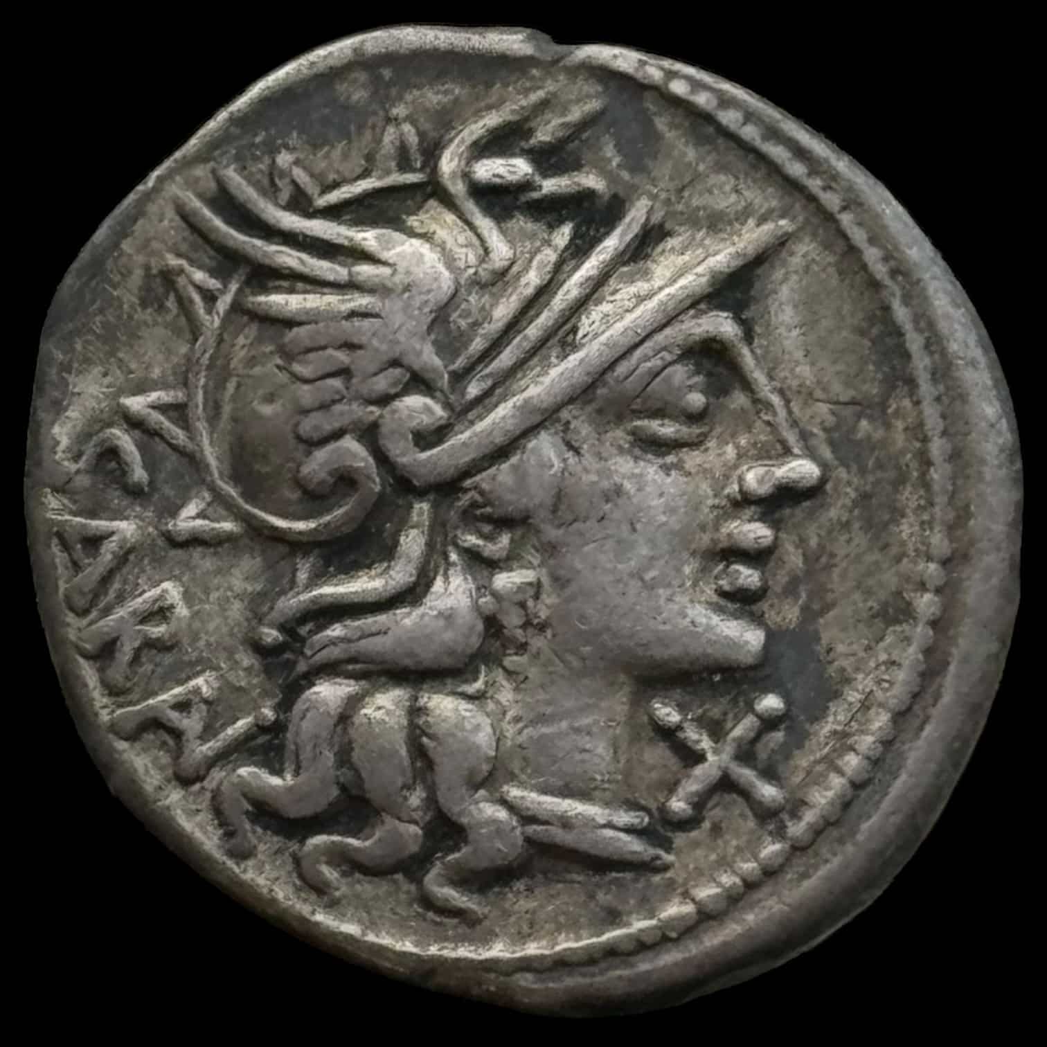 Antikken, Rom Republik, M. Atilius Serranus, Denar 148 f.Kr. Crawford 214/1a, Kva. 1+