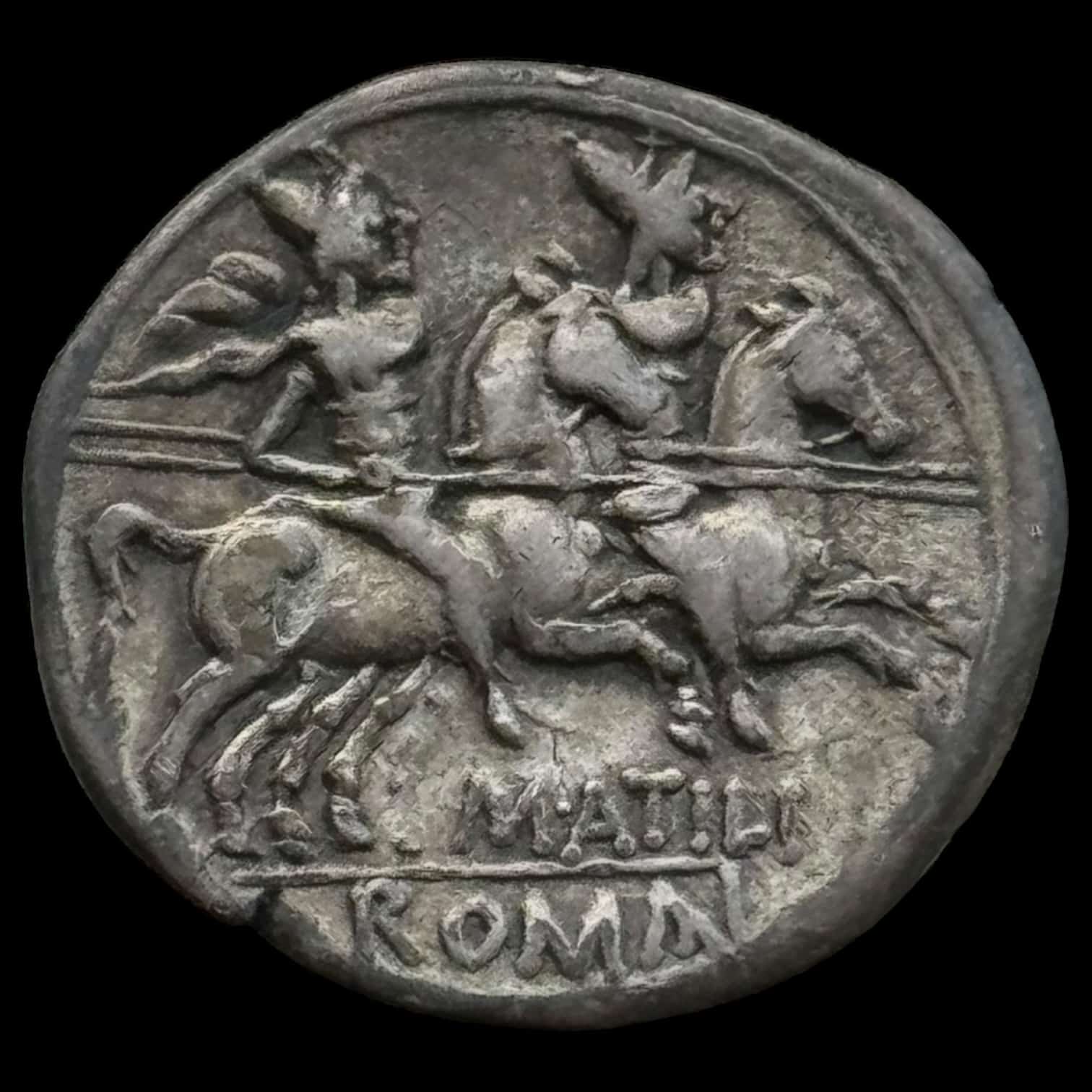 Antikken, Rom Republik, M. Atilius Serranus, Denar 148 f.Kr. Crawford 214/1a, Kva. 1+ - Image 2