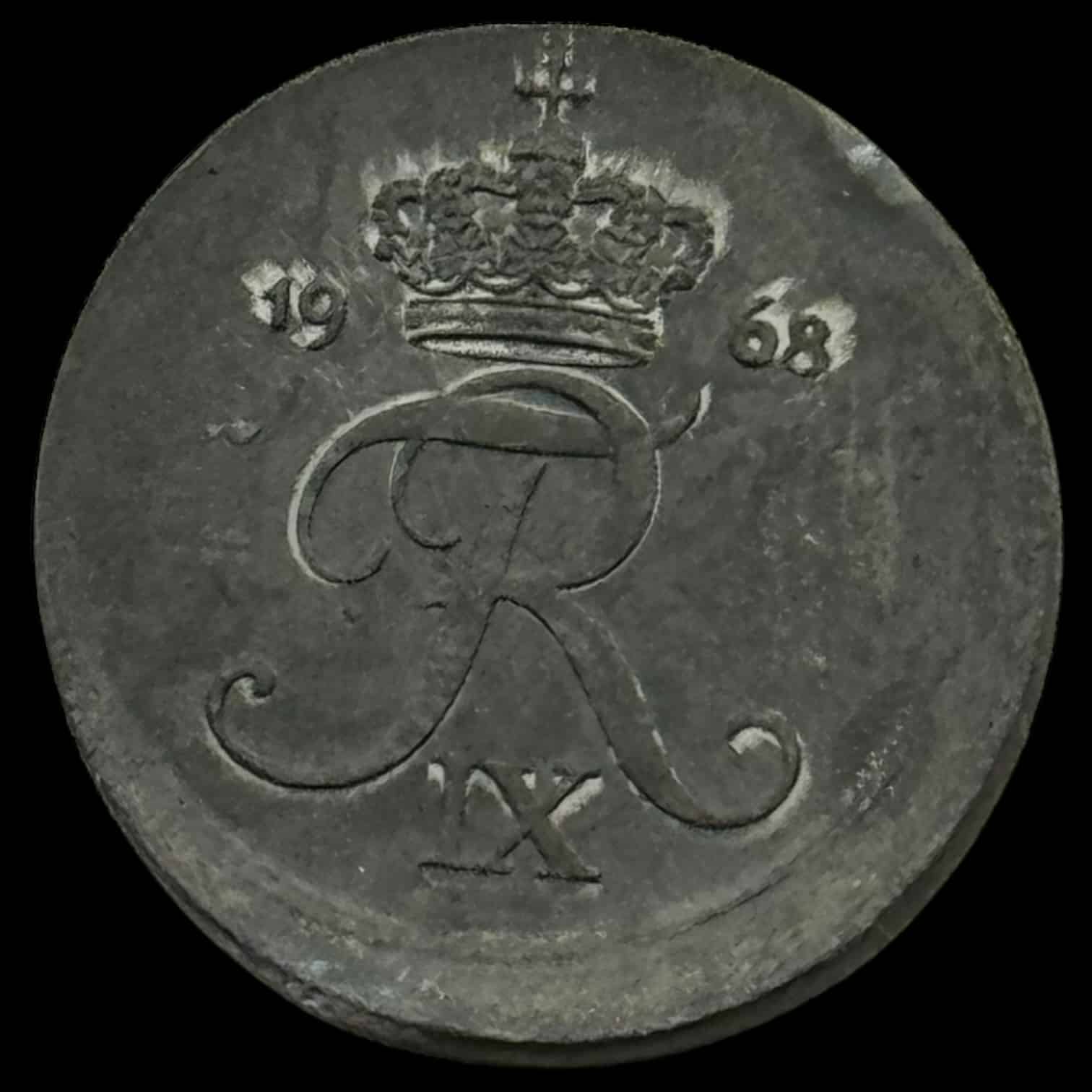 1968, 1 øre zink, Sieg 6.2, Hede 14B, Kva. 01 "Fejlpræg"