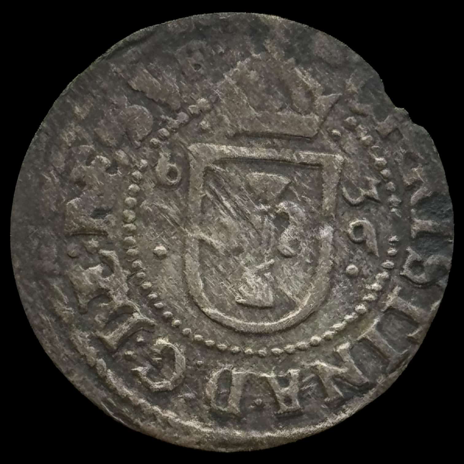 Sverige, 1 øre 1636, Kristina "Göteborg" KM 159, SM 82, Kva. 1-1+