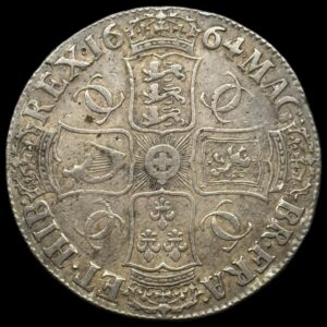 Storbritanien, Crown 1664, Charles ll, KM 422.1, SP 3355, Kva. 1+