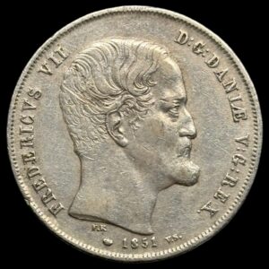 1851 FF, 1 Rigsbankdaler, Fre.VII, Sieg 5, Hede 5, Kva. 1+