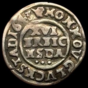 1643, 3 skilling lybsk / 1/16 rigsdaler, Chr.IV, Glückstadt, Sieg 170.2, Hede 176A, Kva. 1-1+